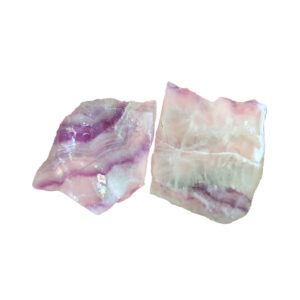 Fluorite Lapidary Slab, shown wet - 2 pieces