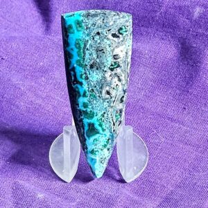 Chrysocolla with Sphalerite Druzy Cabochon